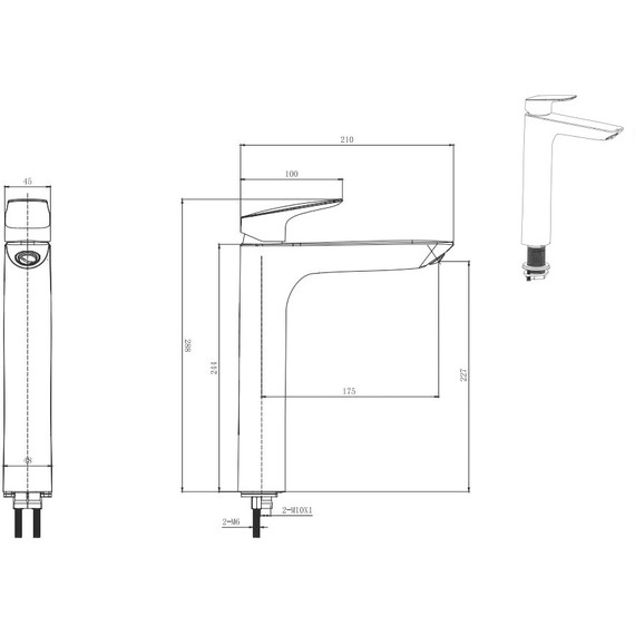 Смеситель для раковины высокий Aquatek Вега AQ1004MB, чёрный матовый, Цвет производителя: чёрный матовый - 3 Смеситель для раковины высокий Aquatek Вега AQ1004MB, чёрный матовый, Цвет производителя: чёрный матовый фото 3