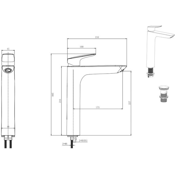 Смеситель для раковины высокий Aquatek Вега AQ1005MB, чёрный матовый, Цвет производителя: чёрный матовый - 4 Смеситель для раковины высокий Aquatek Вега AQ1005MB, чёрный матовый, Цвет производителя: чёрный матовый фото 4