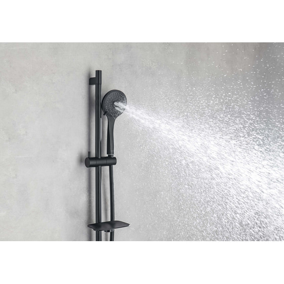 Набор смесителей 4 в 1 для душа Aquatek Вега AQ1074MB, чёрный матовый, Цвет производителя: чёрный матовый фото 8