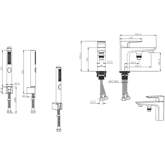 Смеситель для ванны Aquatek Вега AQ1044CR, Цвет производителя: хром фото 6