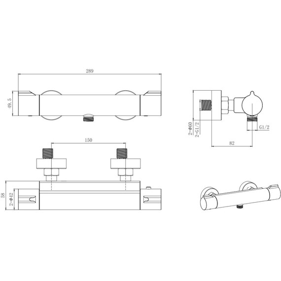Смеситель для душа с термостатом Aquatek Вега AQ1063CR фото 4