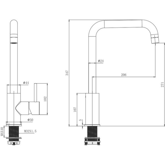 Смеситель для кухни Aquatek Вега AQ1080CR, Цвет производителя: хром фото 4