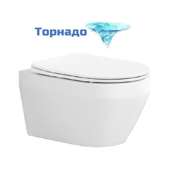 Унитаз подвесной безободковый Aquatek Лея AQ1199T-00 с крышкой микролифт (система смыва Торнадо) фото 