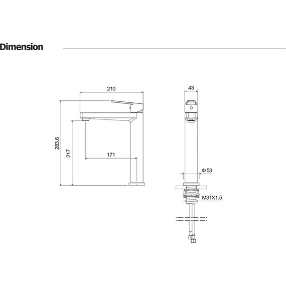 Смеситель для раковины высокий Aquatek Лугано AQ1704CR, оружейная сталь - 2 Смеситель для раковины высокий Aquatek Лугано AQ1704CR, оружейная сталь фото 2