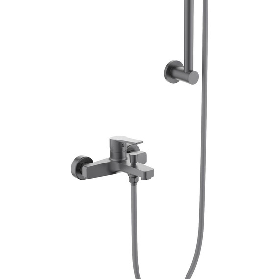 Смеситель для ванны Aquatek Лугано AQ1748BGM (с душевым гарнитуром) оружейная сталь фото 3