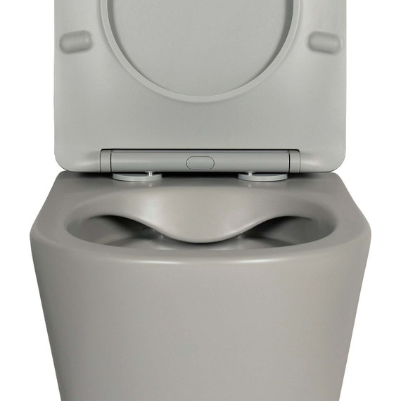 Унитаз подвесной безободковый Aquatek Вега AQ1905-MG с тонкой крышкой микролифт, серый матовый фото 4