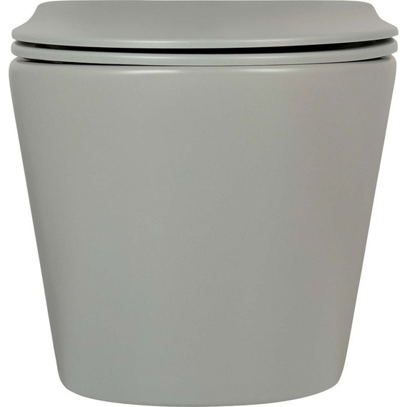 Унитаз подвесной безободковый Aquatek Вега AQ1905-MG с тонкой крышкой микролифт, серый матовый фото 6