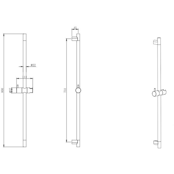 Душевая штанга Aquatek  AQ2000MB, чёрный матовый - 4 Душевая штанга Aquatek  AQ2000MB, чёрный матовый фото 4