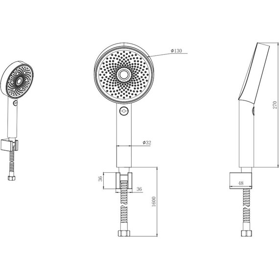Душевой гарнитур Aquatek Вега AQ2030MB, чёрный матовый фото 5