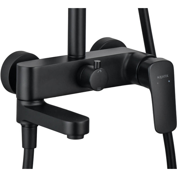 Душевая стойка Aquatek Вега AQ2040MB, чёрный матовый, Цвет производителя: чёрный матовый - 3 Душевая стойка Aquatek Вега AQ2040MB, чёрный матовый, Цвет производителя: чёрный матовый фото 3