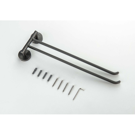 Держатель для полотенец Aquatek Бетта AQ4613BGM, цвет оружейная сталь - 3 Держатель для полотенец Aquatek Бетта AQ4613BGM, цвет оружейная сталь фото 3