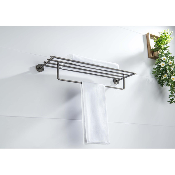 Полка для полотенец Aquatek Бетта AQ4615BGM, цвет оружейная сталь - 5 Полка для полотенец Aquatek Бетта AQ4615BGM, цвет оружейная сталь фото 5