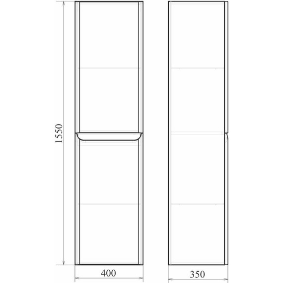 Пенал подвесной Sole Savag 40 см R, белый - 4 Пенал подвесной Sole Savag 40 см R, белый фото 4