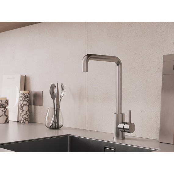 Смеситель для кухни Cersanit Como A64845, сатин фото 9