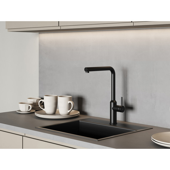 Смеситель для кухни Cersanit Flavis A68240, чёрный фото 9