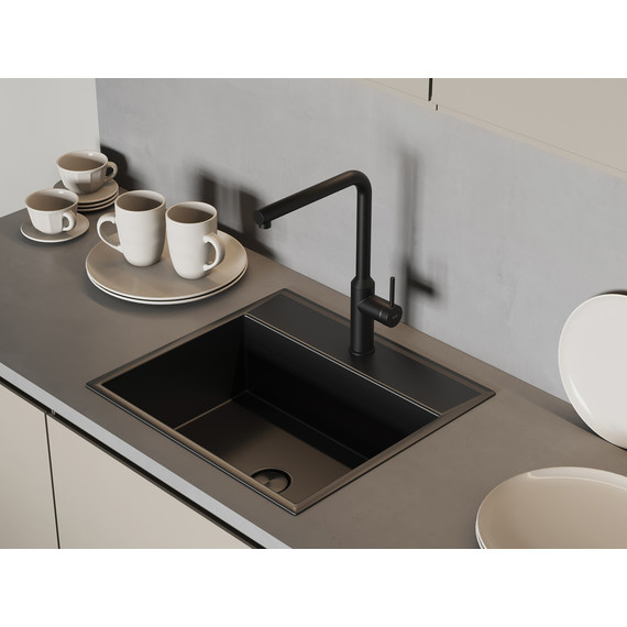 Смеситель для кухни Cersanit Flavis A68240, чёрный фото 10