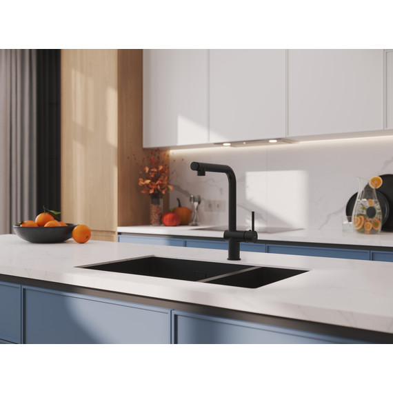 Смеситель для кухни Cersanit Flavis A68237, чёрный фото 11