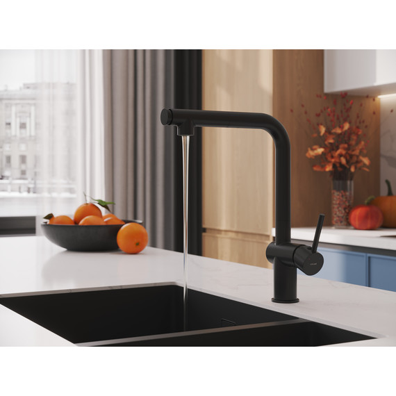 Смеситель для кухни Cersanit Flavis A68237, чёрный фото 12