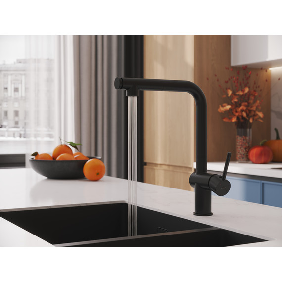 Смеситель для кухни Cersanit Flavis A68237, чёрный фото 14