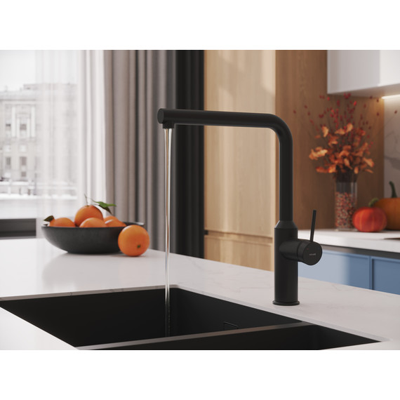 Смеситель для кухни Cersanit Flavis A68240, чёрный фото 12