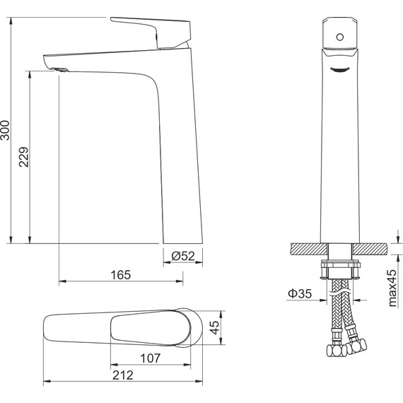 Смеситель для раковины высокий Aquatek Бетта AQ1104MB, чёрный матовый, Цвет производителя: чёрный матовый фото 10