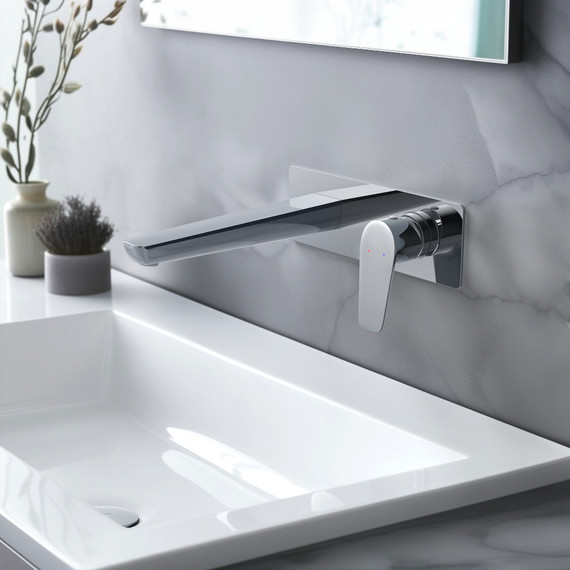 Смеситель для раковины настенный Aquatek Бетта AQ1113CR, Цвет производителя: хром фото 2