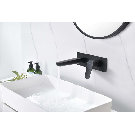 Смеситель для раковины настенный Aquatek Бетта AQ1113MB, чёрный матовый, Цвет производителя: чёрный матовый фото 7