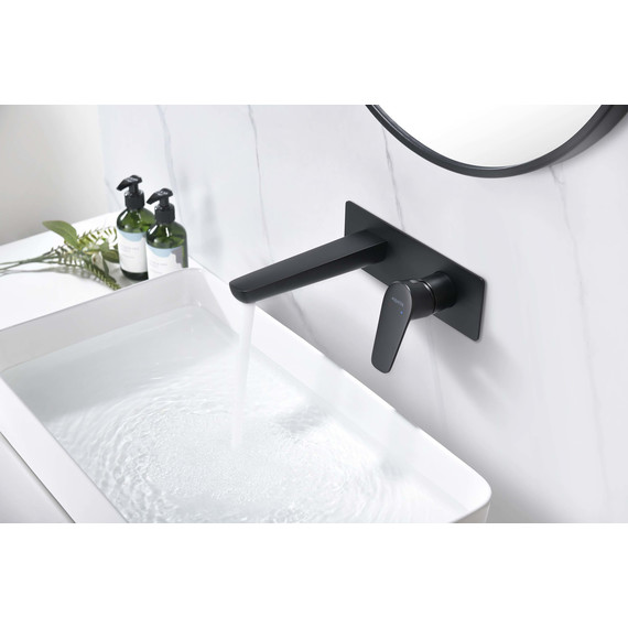 Смеситель для раковины настенный Aquatek Бетта AQ1113MB, чёрный матовый, Цвет производителя: чёрный матовый фото 8