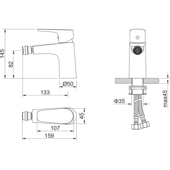 Смеситель для биде Aquatek Бетта AQ1118MB, чёрный матовый, Цвет производителя: чёрный матовый фото 9