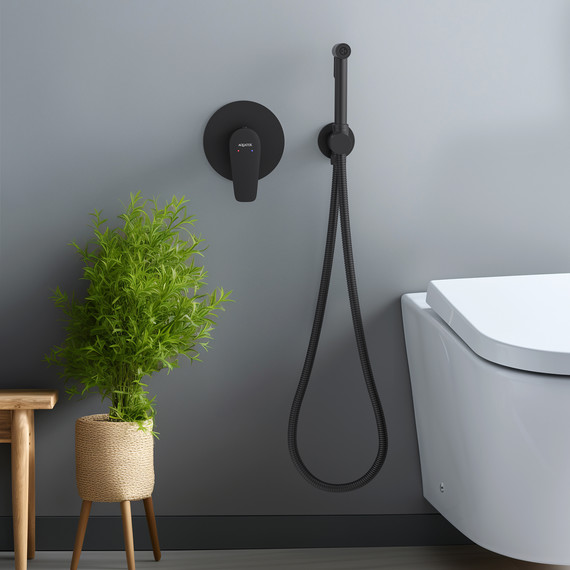 Набор для гигиенического душа Aquatek Бетта AQ1119MB (со скрытой частью) чёрный матовый фото 3