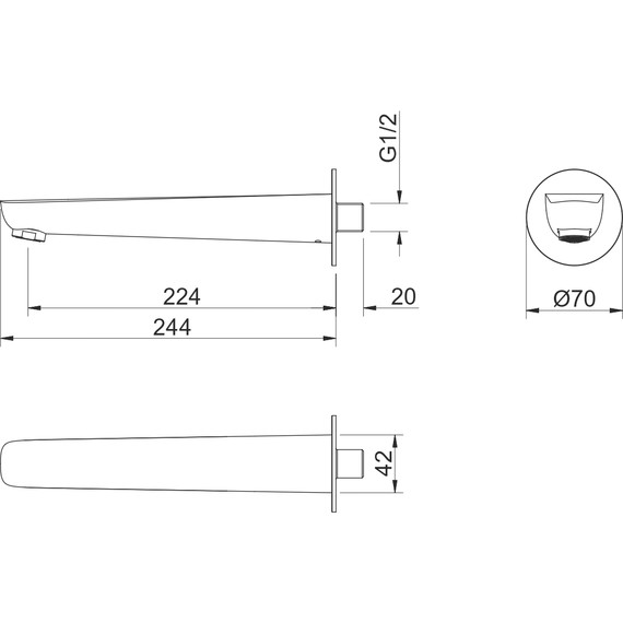 Излив для ванны Aquatek Бетта AQ1141MB, чёрный матовый - 4 Излив для ванны Aquatek Бетта AQ1141MB, чёрный матовый фото 4