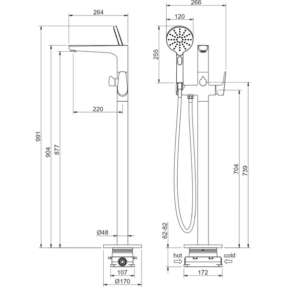 Смеситель для ванны Aquatek Бетта AQ1145MB, чёрный матовый, Цвет производителя: чёрный матовый фото 13
