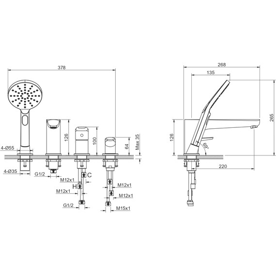 Смеситель для ванны Aquatek Бетта AQ1148MB, чёрный матовый, Цвет производителя: чёрный матовый фото 13