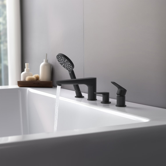 Смеситель для ванны Aquatek Бетта AQ1148MB, чёрный матовый, Цвет производителя: чёрный матовый фото 4