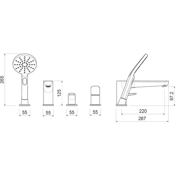 Смеситель для ванны Aquatek Бетта AQ1148MB, чёрный матовый, Цвет производителя: чёрный матовый фото 12