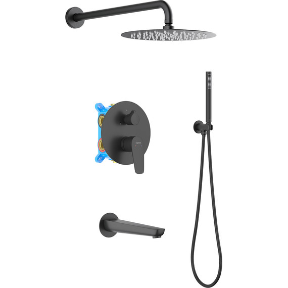 Душевая система для ванны Aquatek Бетта AQ1173MB (со скрытой частью) чёрный матовый, Цвет производителя: чёрный матовый фото 2