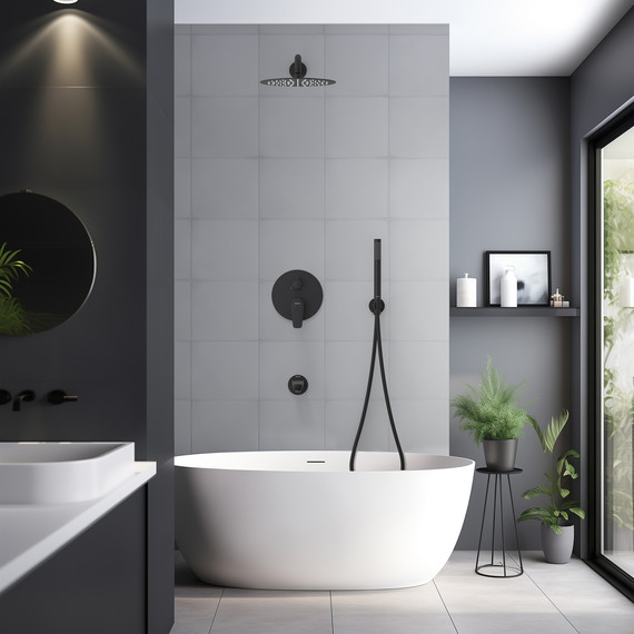 Душевая система для ванны Aquatek Бетта AQ1173MB (со скрытой частью) чёрный матовый, Цвет производителя: чёрный матовый фото 9