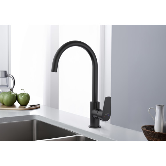 Смеситель для кухни Aquatek Бетта AQ1182MB, чёрный матовый, Цвет производителя: чёрный матовый фото 2