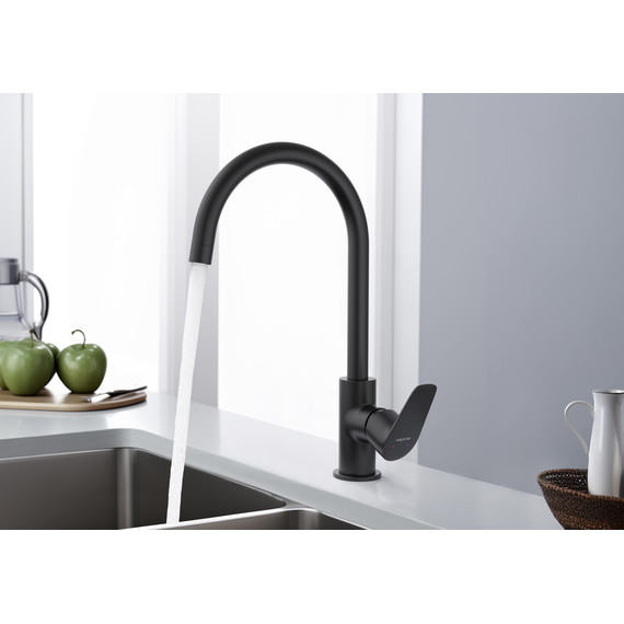 Смеситель для кухни Aquatek Бетта AQ1182MB, чёрный матовый, Цвет производителя: чёрный матовый фото 3