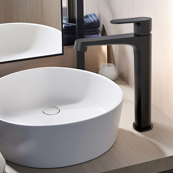 Смеситель для раковины высокий Aquatek Оберон AQ1204MB, чёрный матовый, Цвет производителя: чёрный матовый фото 4