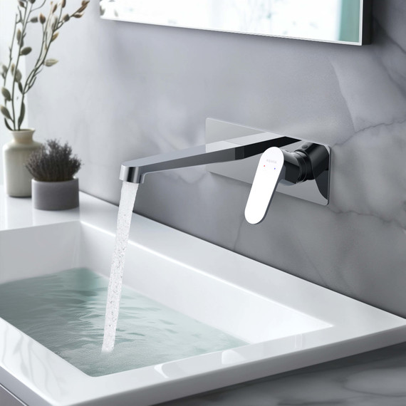 Смеситель для раковины настенный Aquatek Оберон AQ1213CR, Цвет производителя: хром фото 3