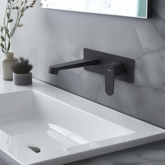 Смеситель для раковины настенный Aquatek Оберон AQ1213MB, чёрный матовый, Цвет производителя: чёрный матовый - 7 Смеситель для раковины настенный Aquatek Оберон AQ1213MB, чёрный матовый, Цвет производителя: чёрный матовый фото 7