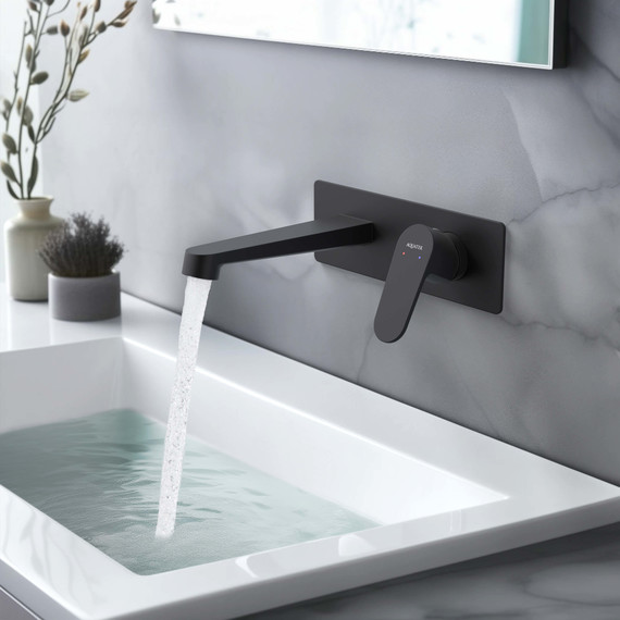 Смеситель для раковины настенный Aquatek Оберон AQ1213MB, чёрный матовый, Цвет производителя: чёрный матовый - 8 Смеситель для раковины настенный Aquatek Оберон AQ1213MB, чёрный матовый, Цвет производителя: чёрный матовый фото 8