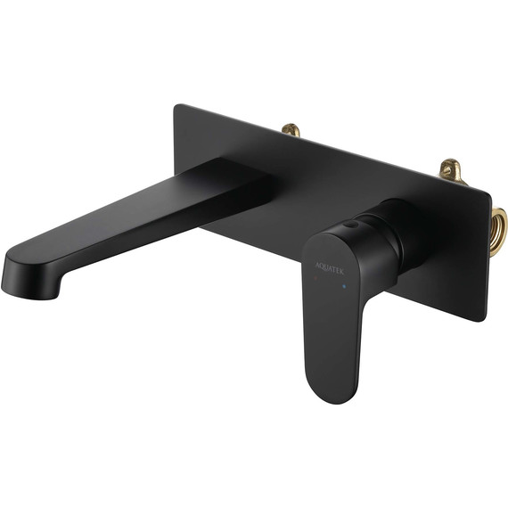 Смеситель для раковины настенный Aquatek Оберон AQ1213MB, чёрный матовый, Цвет производителя: чёрный матовый - 2 Смеситель для раковины настенный Aquatek Оберон AQ1213MB, чёрный матовый, Цвет производителя: чёрный матовый фото 2