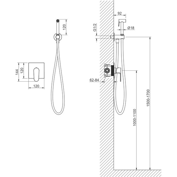Набор для гигиенического душа Aquatek Оберон AQ1219CR (со скрытой частью) - 7 Набор для гигиенического душа Aquatek Оберон AQ1219CR (со скрытой частью) фото 7