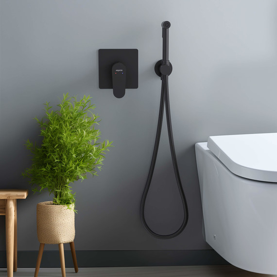 Набор для гигиенического душа Aquatek Оберон AQ1219MB (со скрытой частью) чёрный матовый - 2 Набор для гигиенического душа Aquatek Оберон AQ1219MB (со скрытой частью) чёрный матовый фото 2