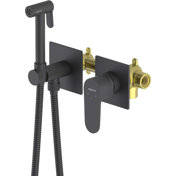 Набор для гигиенического душа Aquatek Оберон AQ1220MB (со скрытой частью) чёрный матовый - 4 Набор для гигиенического душа Aquatek Оберон AQ1220MB (со скрытой частью) чёрный матовый фото 4