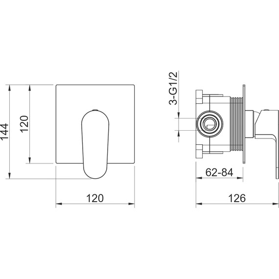 Смеситель для душа Aquatek Оберон AQ1266CR (со скрытой частью), Цвет производителя: хром фото 4