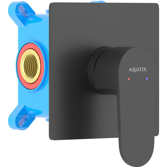 Смеситель для душа Aquatek Оберон AQ1266MB (со скрытой частью) чёрный матовый, Цвет производителя: чёрный матовый - 2 Смеситель для душа Aquatek Оберон AQ1266MB (со скрытой частью) чёрный матовый, Цвет производителя: чёрный матовый фото 2