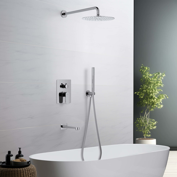 Душевая система для ванны Aquatek Оберон AQ1273CR (со скрытой частью), Цвет производителя: хром фото 2